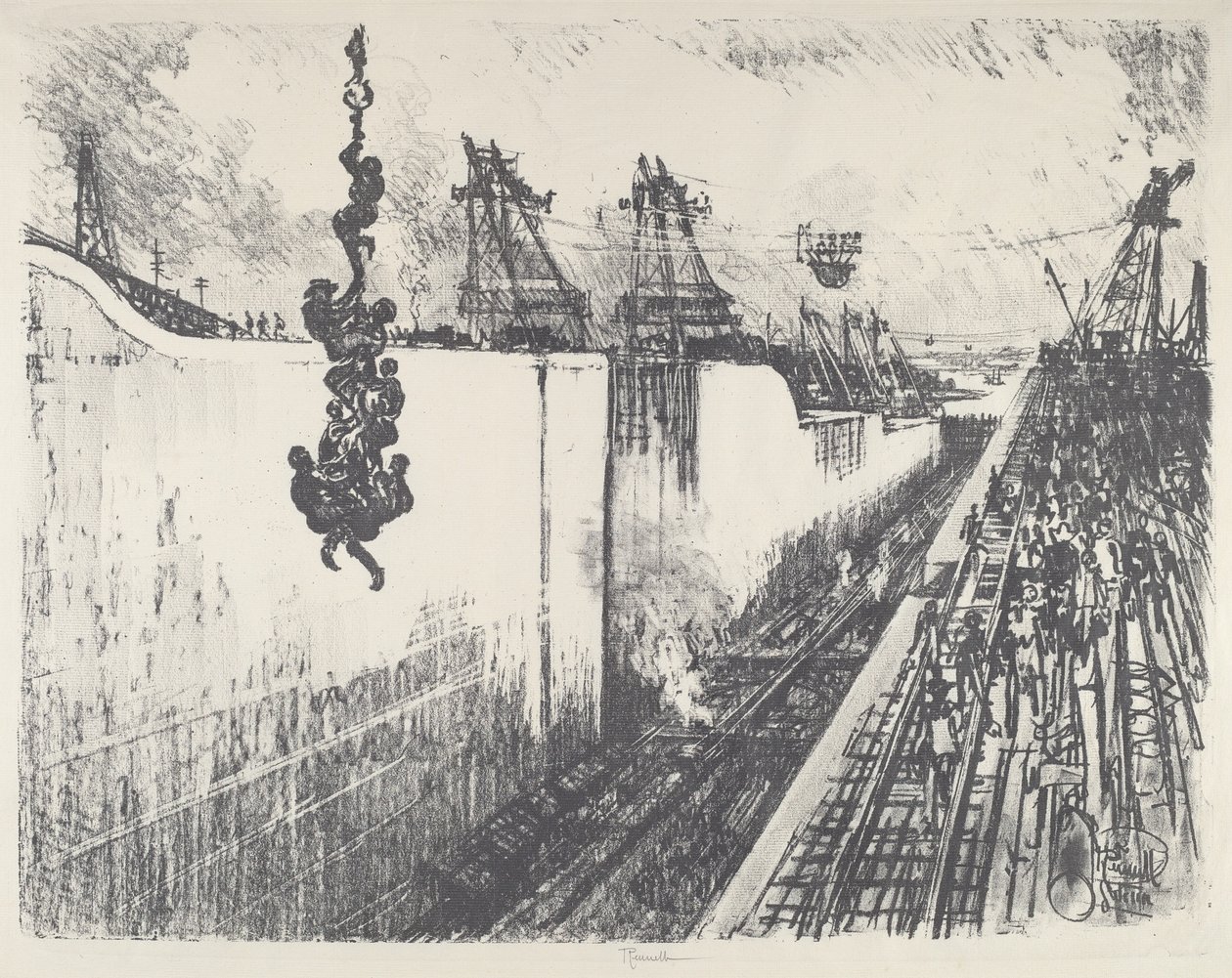 Ora di Cena, Gatun Lock, 1912 da Joseph Pennell