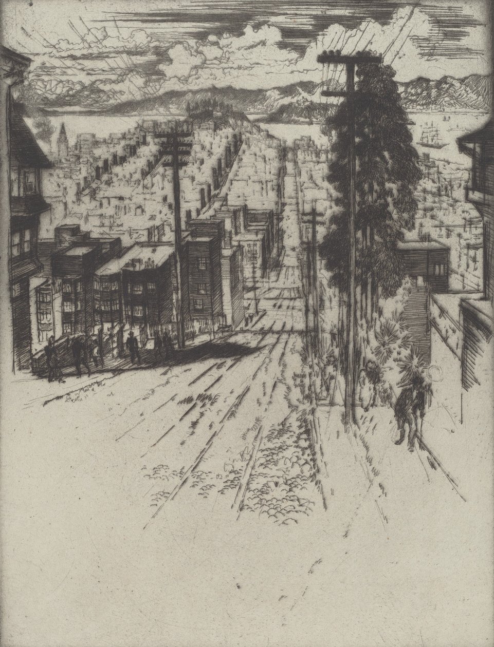 Giù e su per le colline fino alla baia, San Francisco da Joseph Pennell