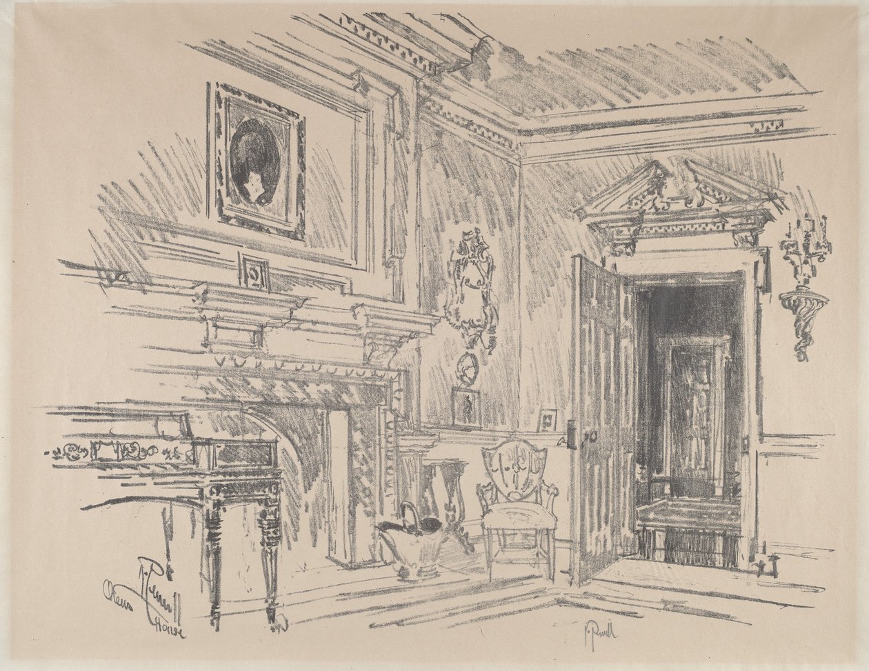 Salotto a Cliveden da Joseph Pennell