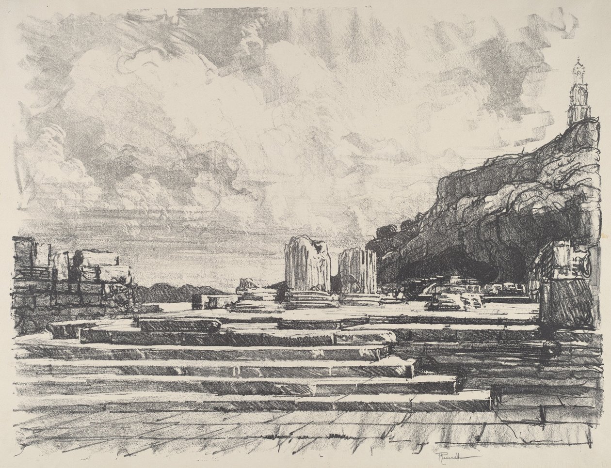Eleusi, il Pavimento del Tempio, 1913 da Joseph Pennell