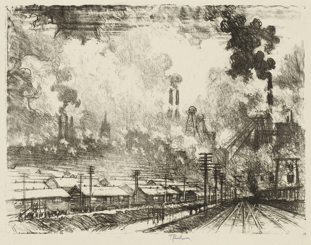 Lavoro di guerra inglese: Le miniere di carbone da Joseph Pennell