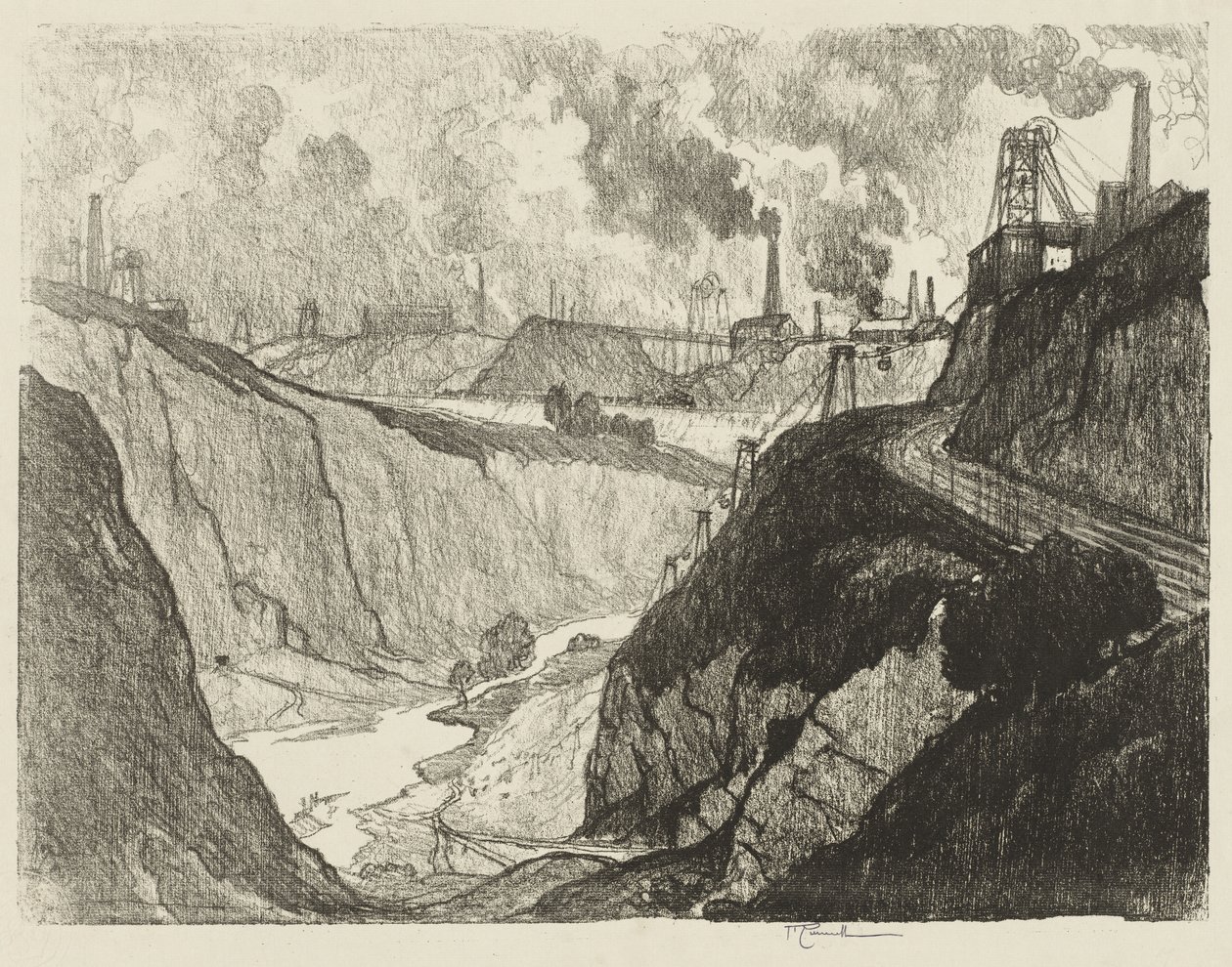 Lavoro di guerra inglese: La miniera di ferro da Joseph Pennell