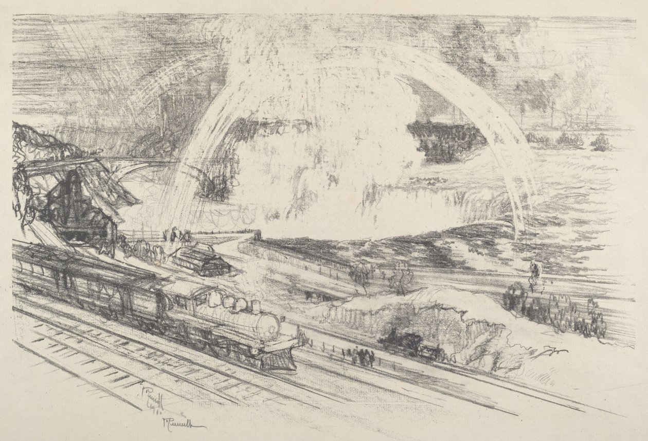 Stazione delle cascate, Niagara, 1910 da Joseph Pennell