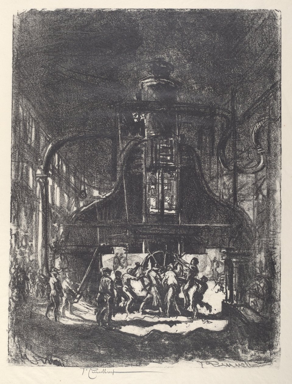 Forgiatura di conchiglie, gli schiavi della ruota da Joseph Pennell