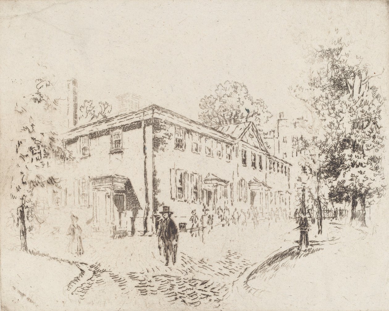 Casa di riunione di Fourth Street, Philadelphia da Joseph Pennell