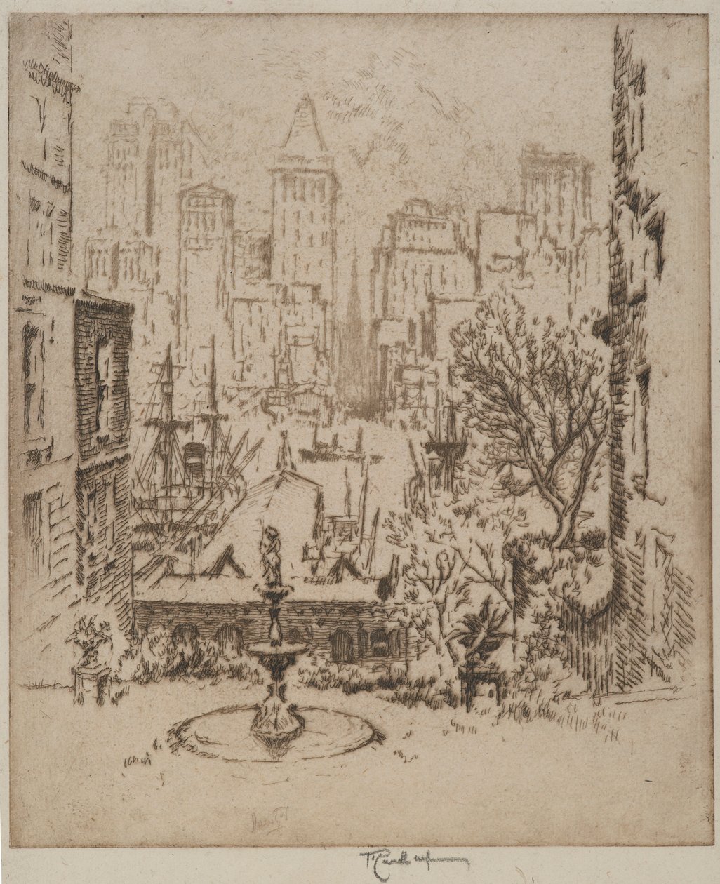 Da Clark Street a Wall Street, 1924 da Joseph Pennell