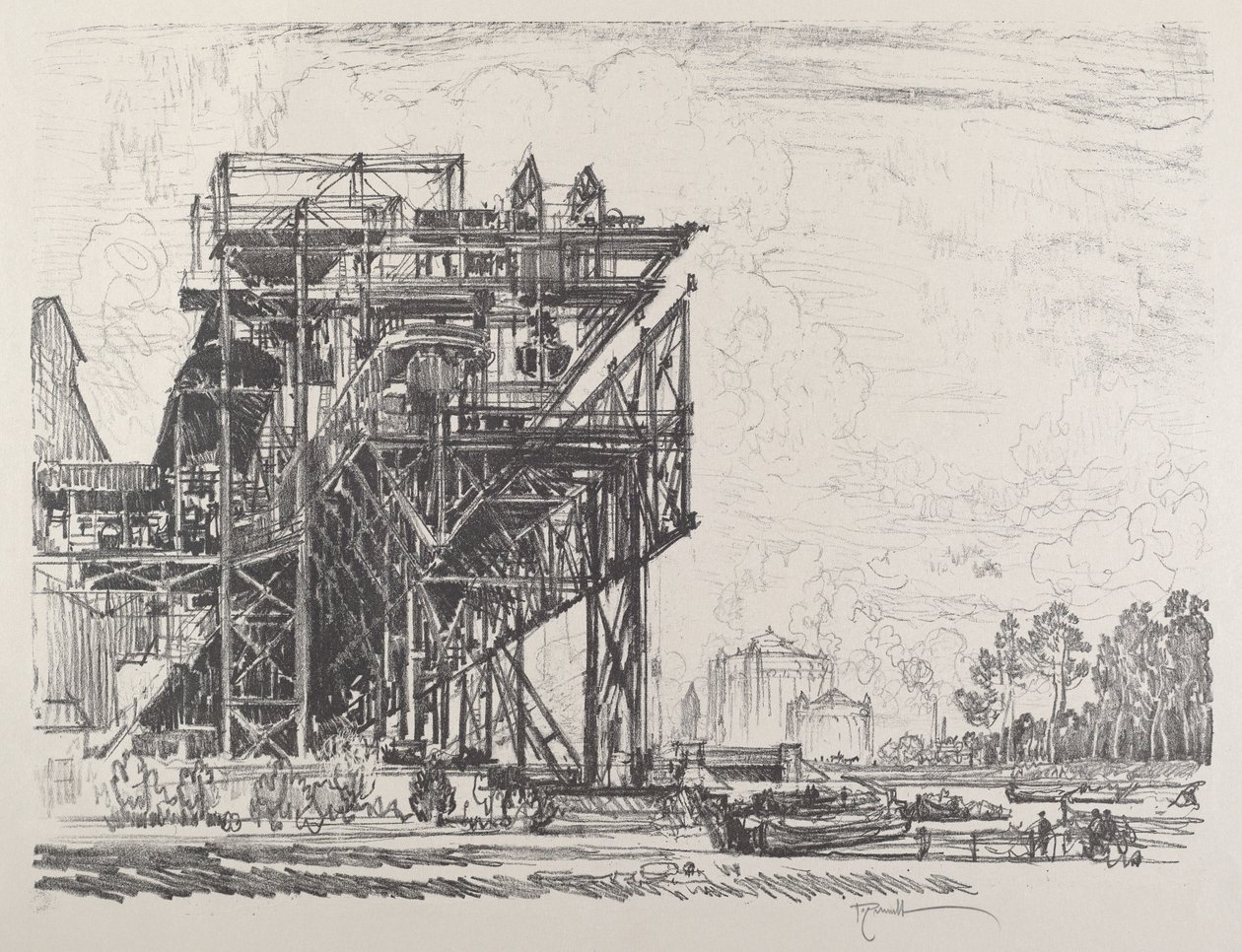 Impianti del gas dal canale, Berlino da Joseph Pennell
