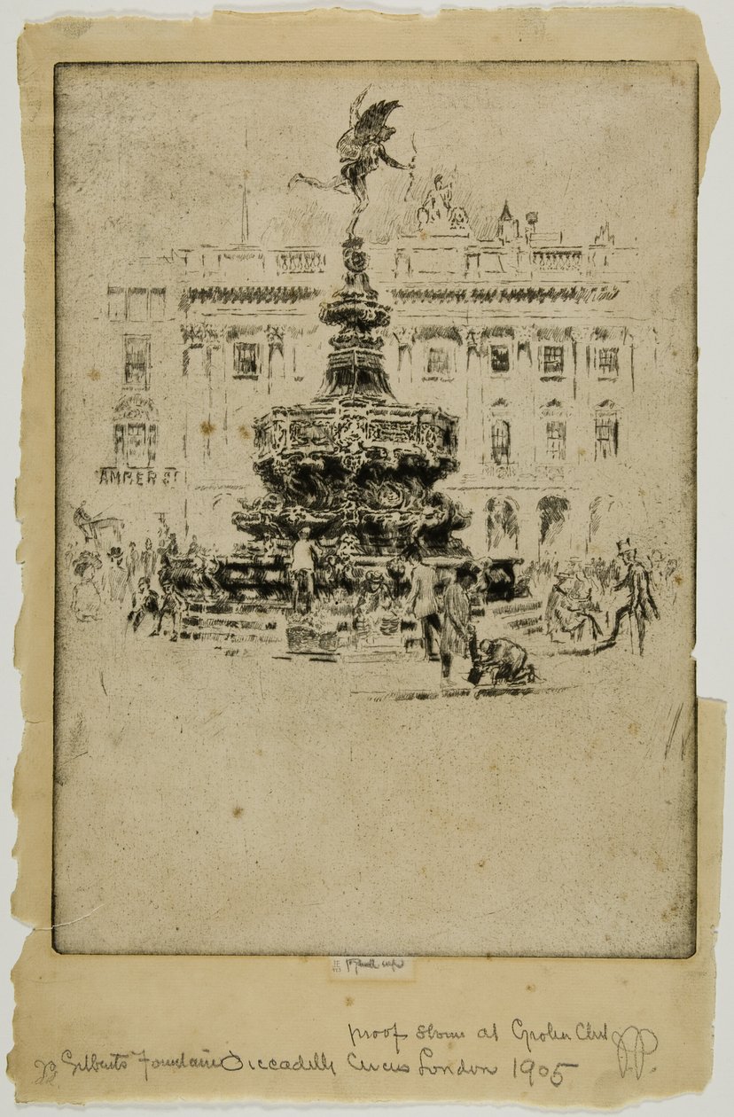 Monumento di Gilbert, Piccadilly Circus da Joseph Pennell