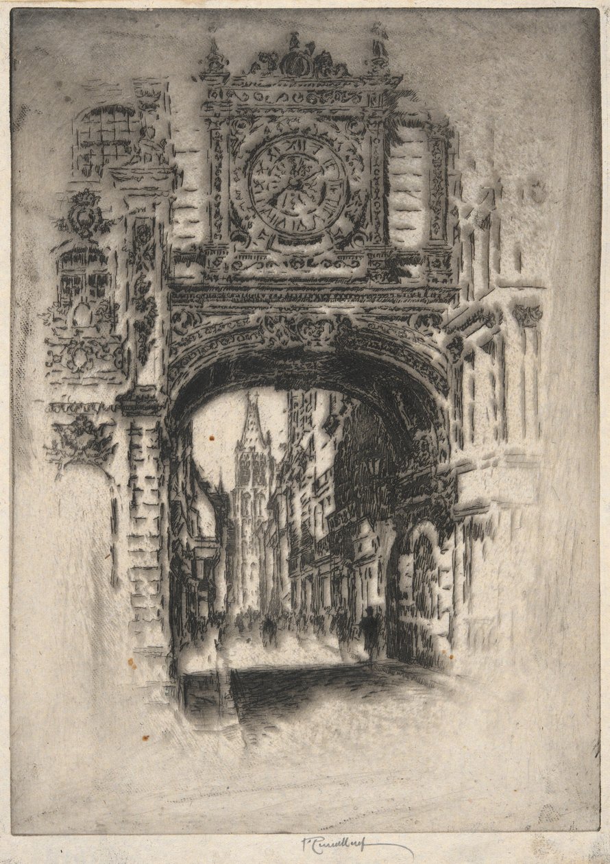 Grande Orologio; Rouen da Joseph Pennell