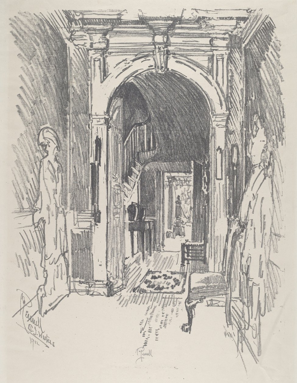 Corridoio a casa del Dr. Wister da Joseph Pennell