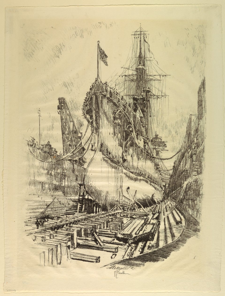 Nel bacino di carenaggio da Joseph Pennell