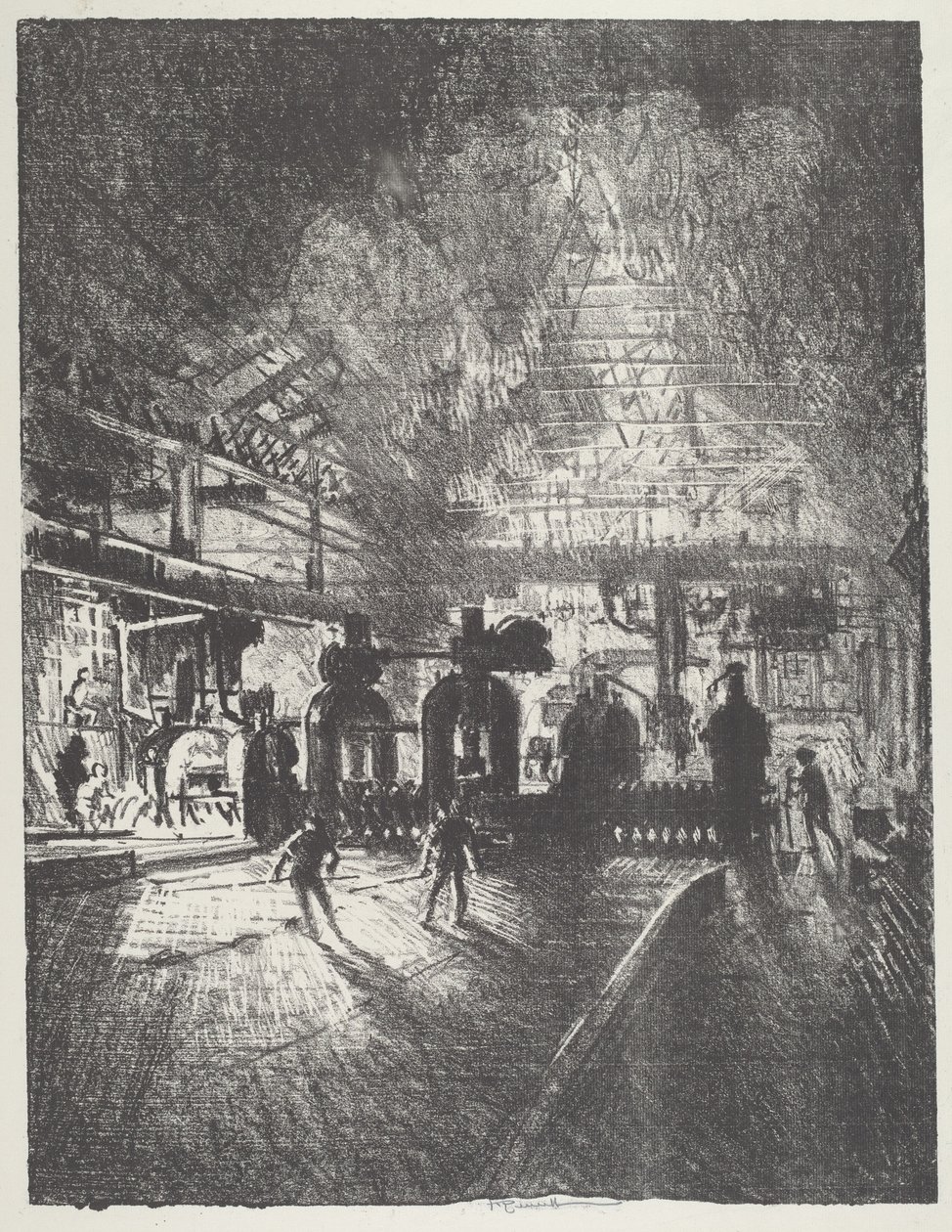 Nelle fauci della morte, barre rotolanti per conchiglie da Joseph Pennell