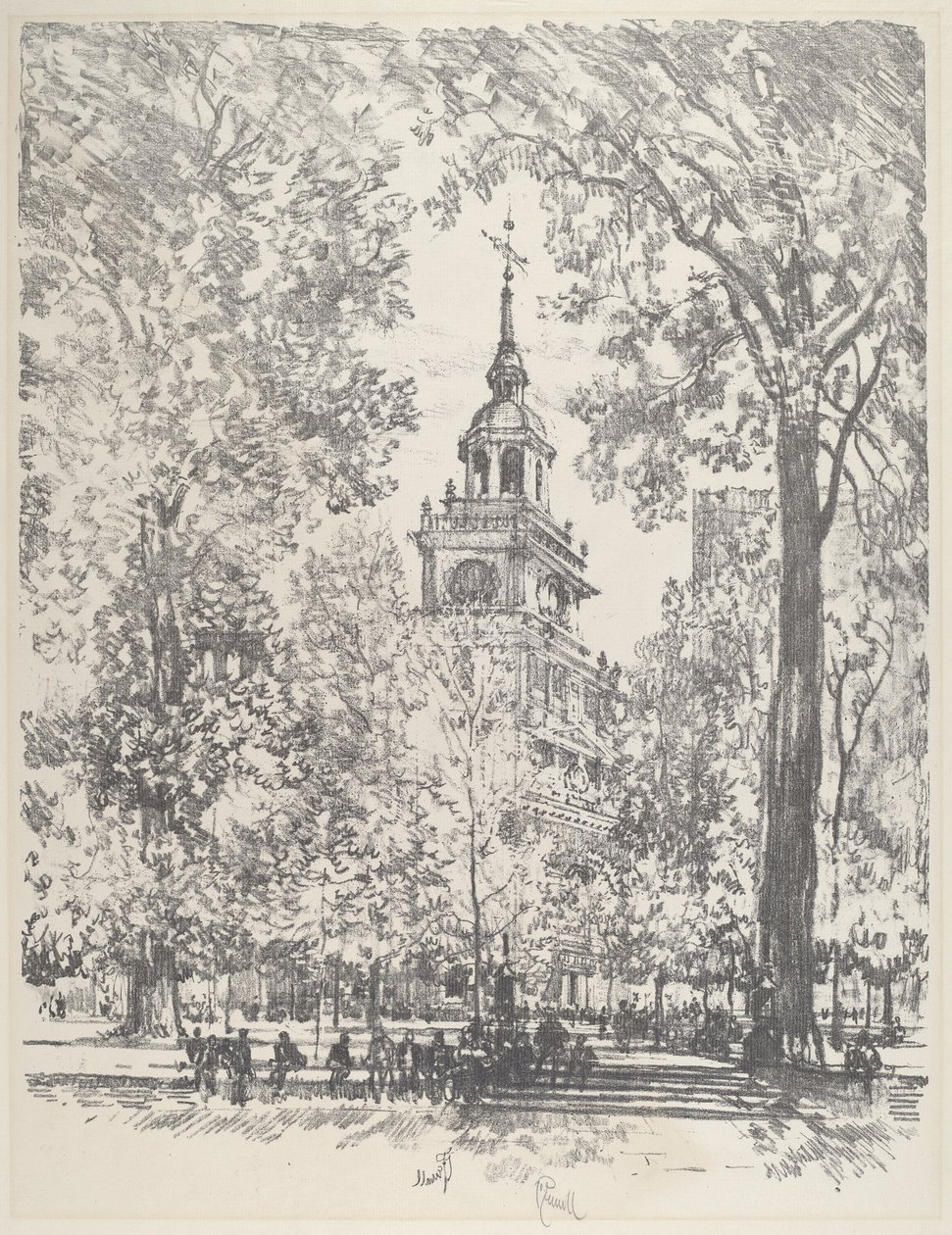 Independence Square e la State House da Joseph Pennell
