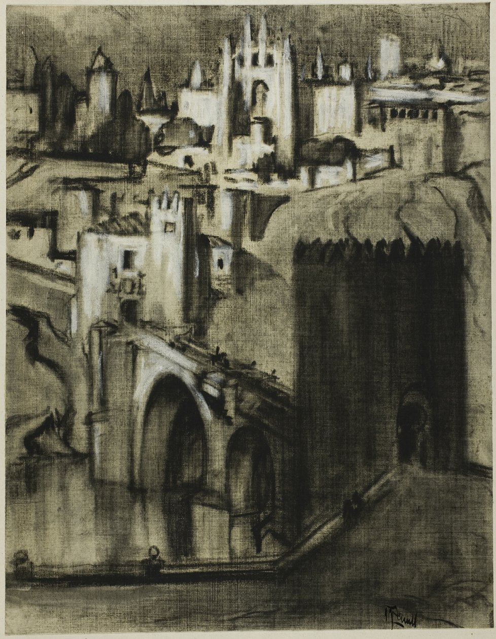 Sono corsie di palazzi terrazzati intorno al pendio, Toledo da Joseph Pennell