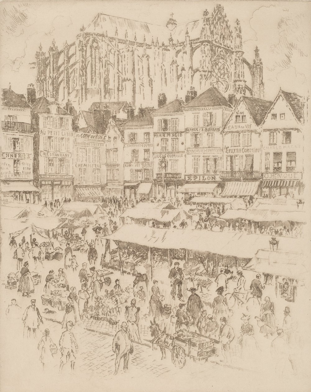 La Place, Beauvais, 1907 da Joseph Pennell