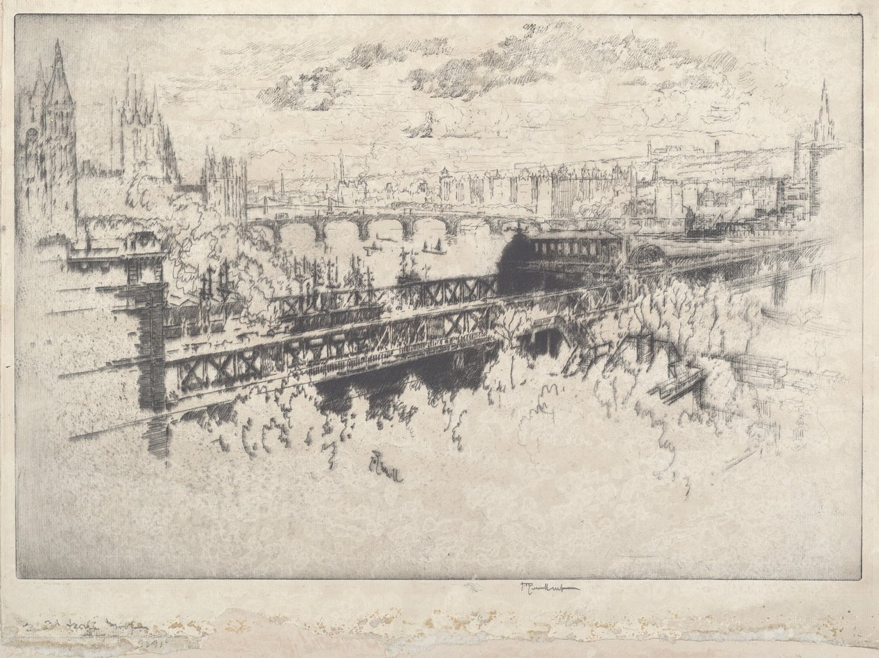 Londra sopra il ponte di Charing Cross da Joseph Pennell