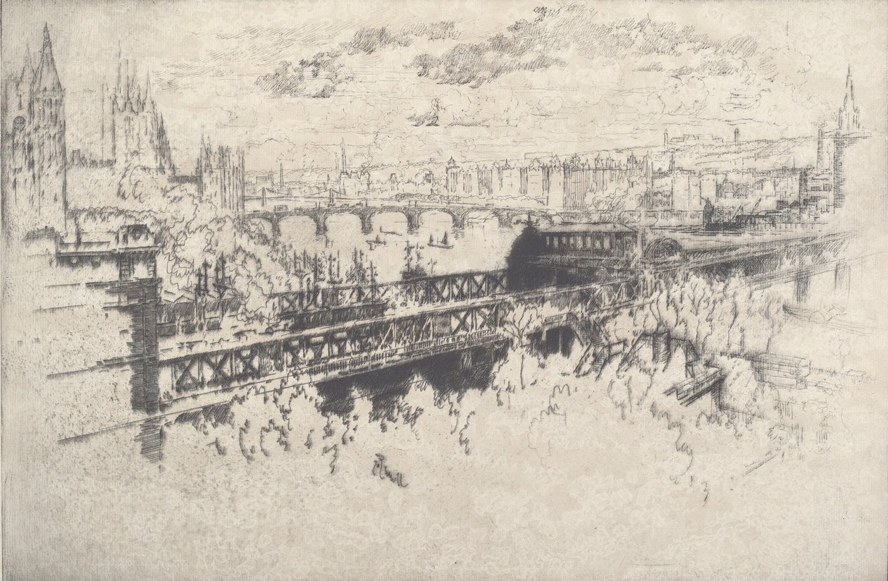 Londra sopra il ponte di Charing Cross da Joseph Pennell