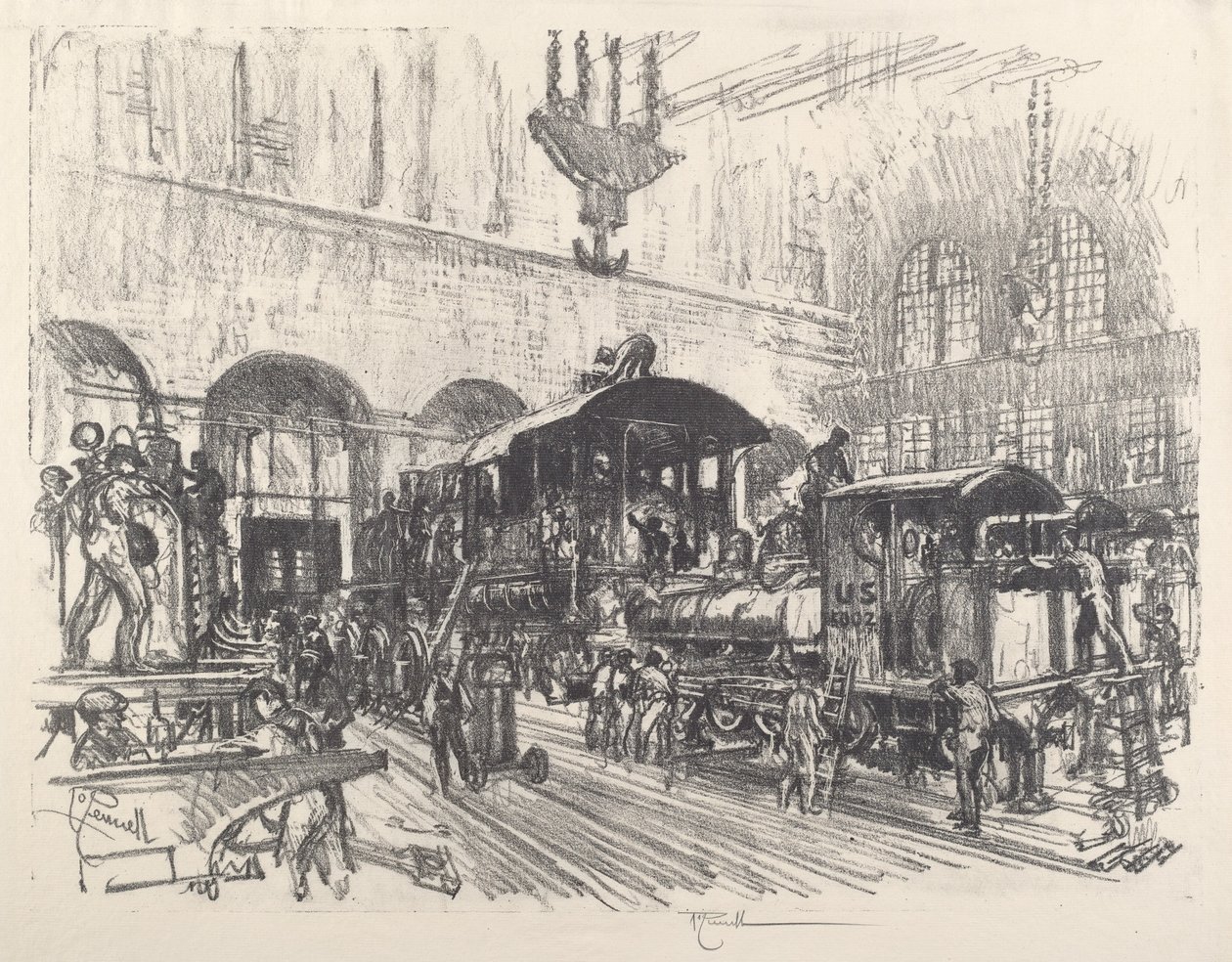 Costruzione di locomotive da guerra da Joseph Pennell