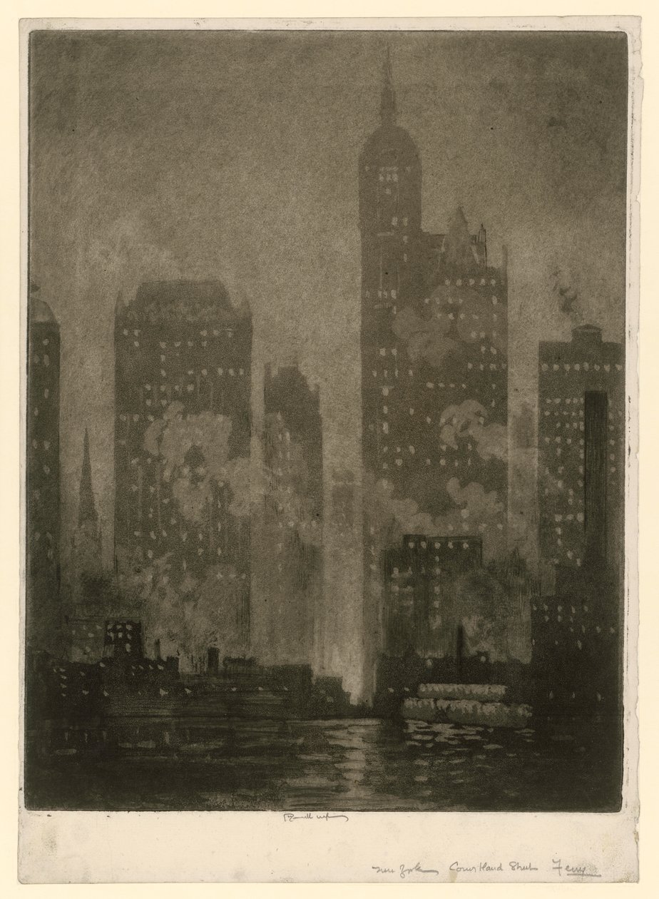 New York. Traghetto di Courtland Street da Joseph Pennell