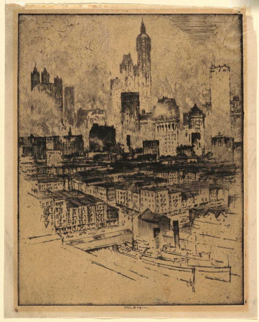 New York dal ponte di Brooklyn da Joseph Pennell