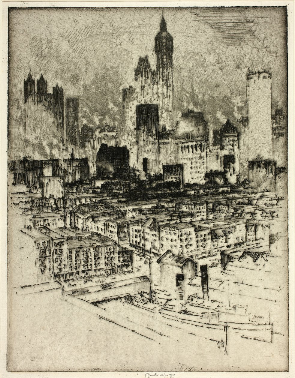 New York dal Ponte di Brooklyn da Joseph Pennell