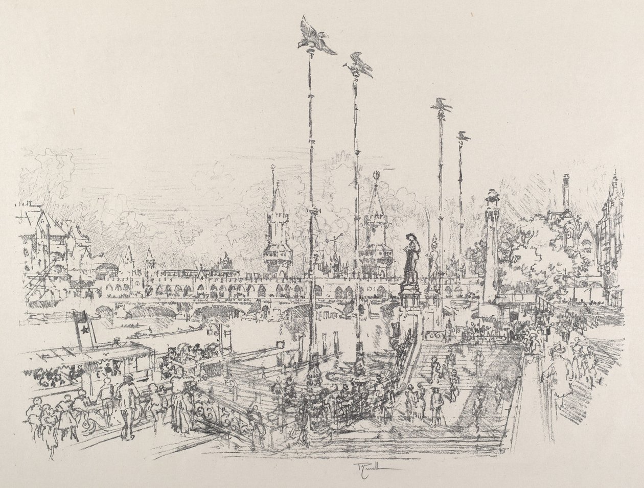 Oberbaum-Brucke, Berlino, 1921 da Joseph Pennell