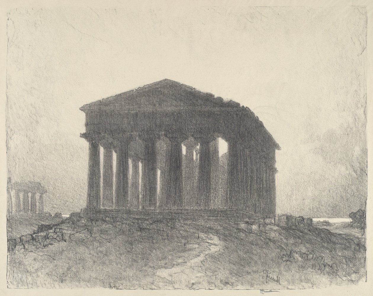 Paestum, sera da Joseph Pennell