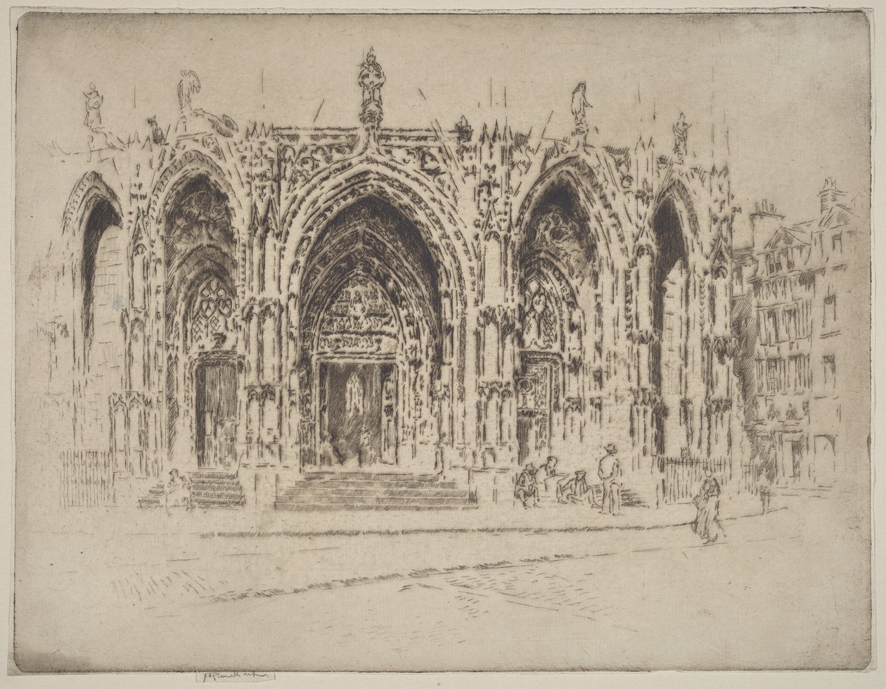 Portico di Saint-Maclou, Rouen da Joseph Pennell