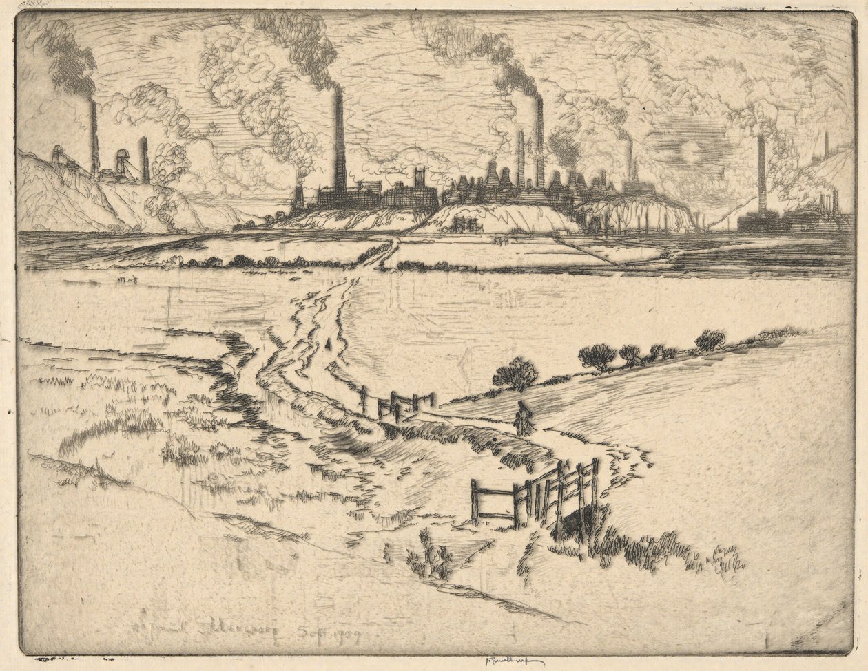 Potlands, Longport, settembre 1909 da Joseph Pennell