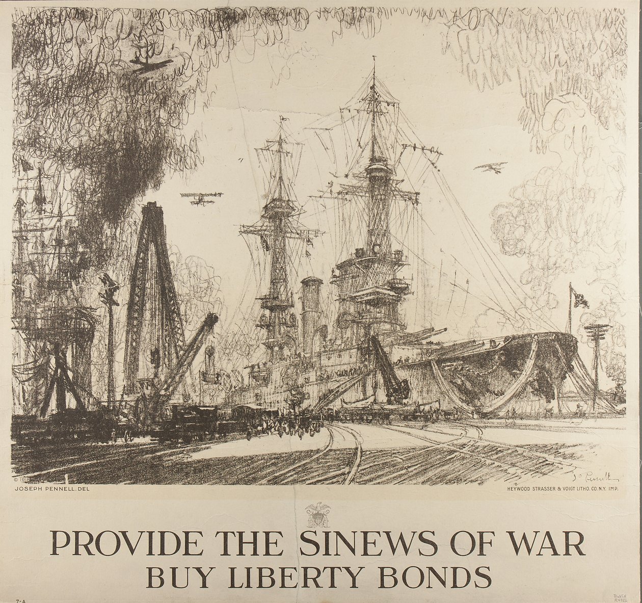 Fornisci i nervi della guerra, compra i Liberty Bonds da Joseph Pennell
