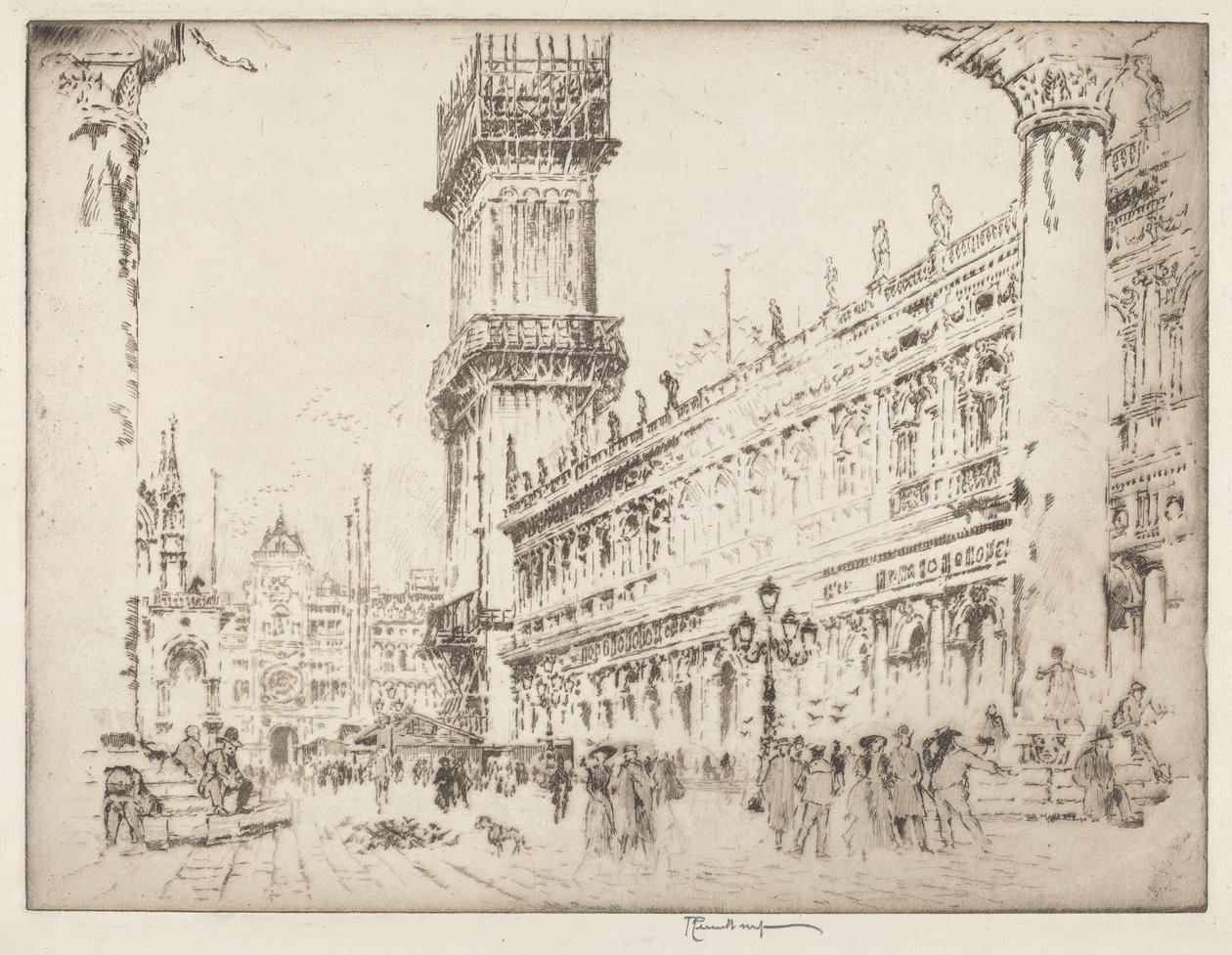 Ricostruzione del Campanile, Venezia, No.II da Joseph Pennell