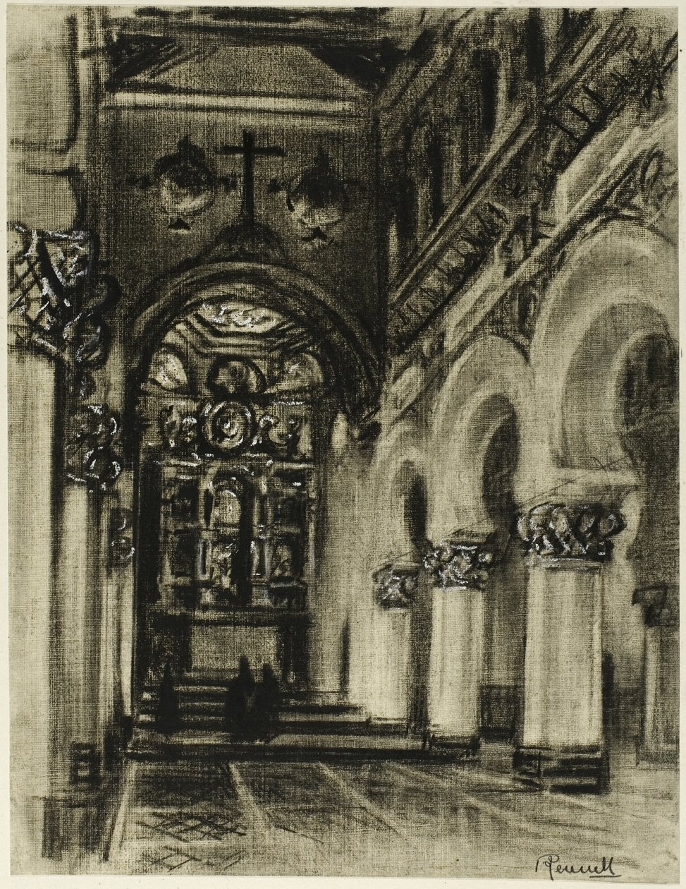 Santa Maria La Blanca, Toledo da Joseph Pennell