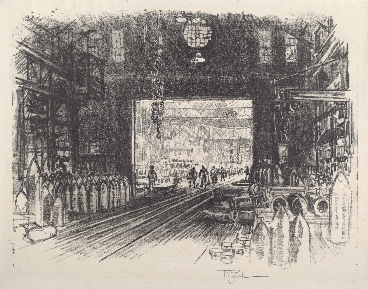 Fabbrica di proiettili, n. II, 1917 da Joseph Pennell