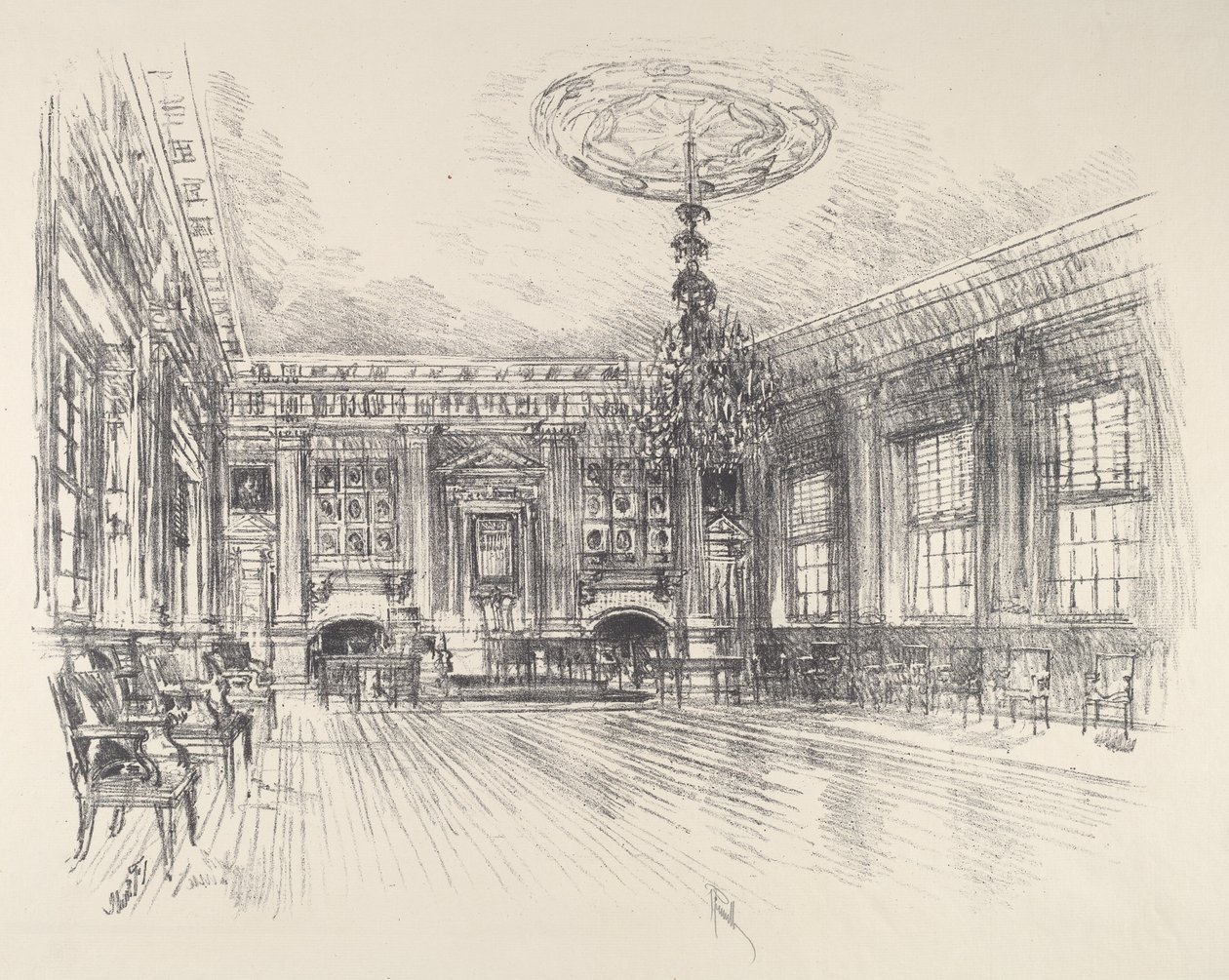 Sala dei Firmatari, Independence Hall, 1912 da Joseph Pennell