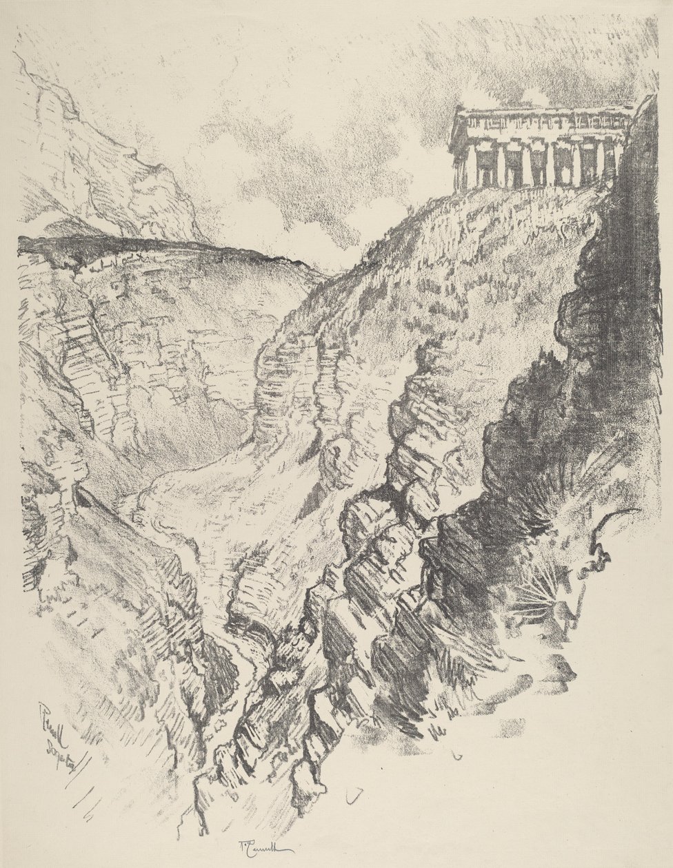 Tempio sopra il canyon, Segesta da Joseph Pennell