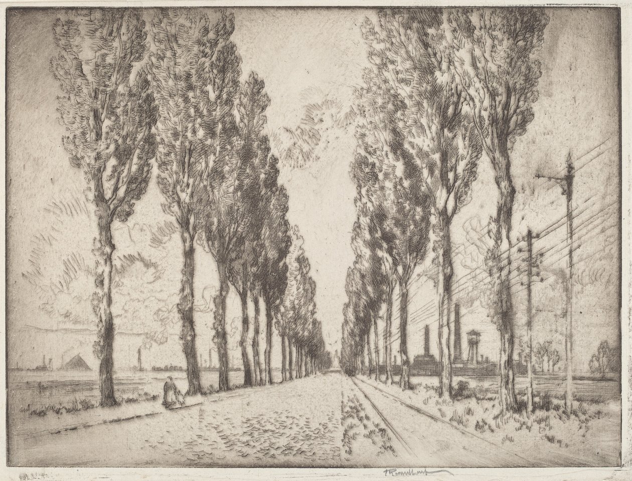 Il viale, Valenciennes da Joseph Pennell