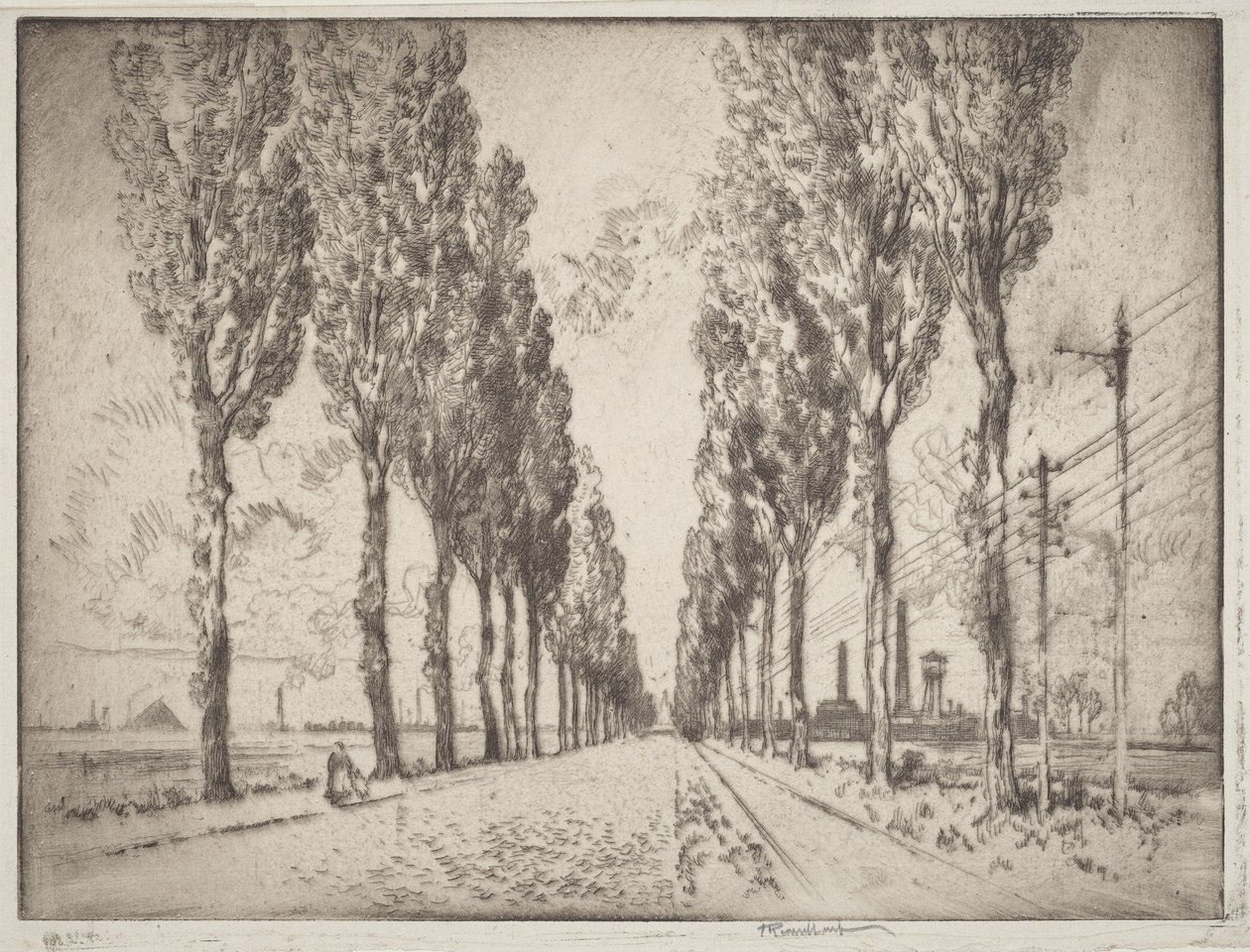 Il viale, Valenciennes da Joseph Pennell