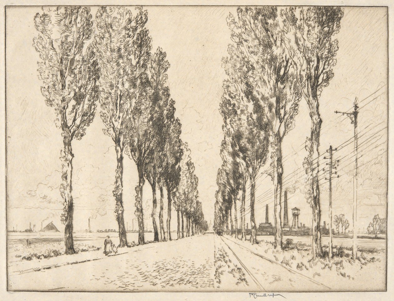 Il viale vicino a Valenciennes da Joseph Pennell