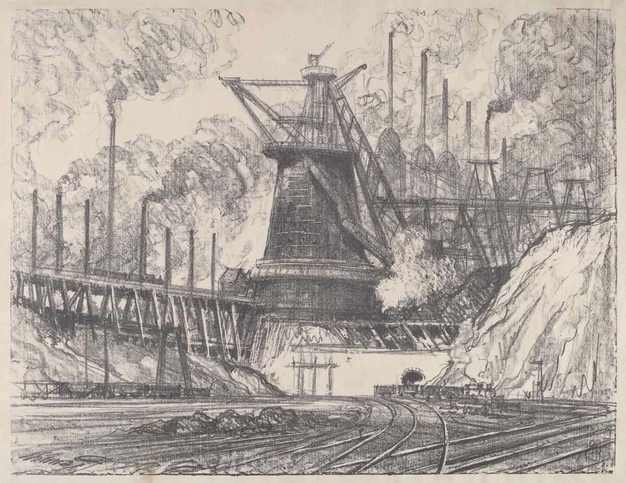 Il grande mulino, Gary, Indiana, 1915 da Joseph Pennell