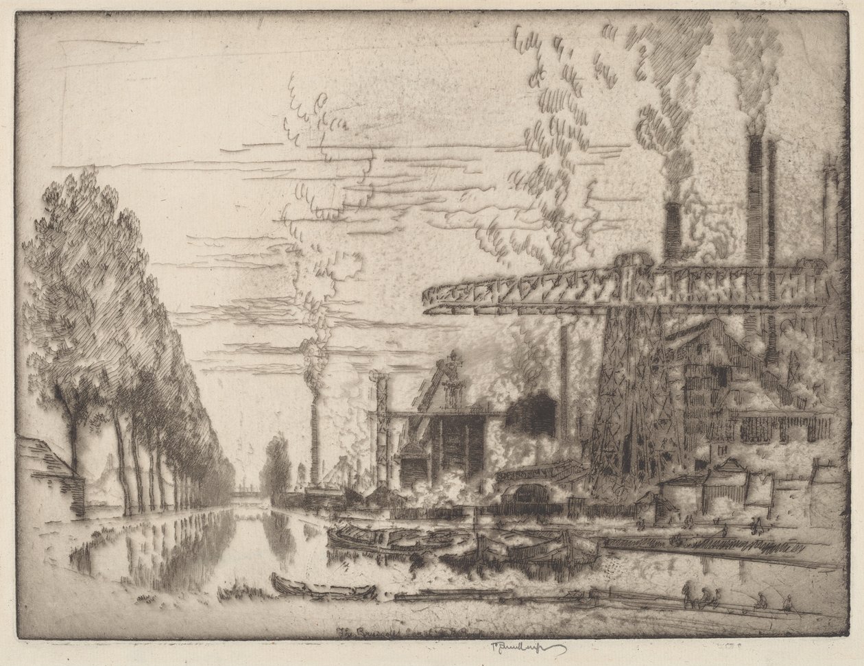 Il canale di Bruxelles, un moderno Hobbema da Joseph Pennell