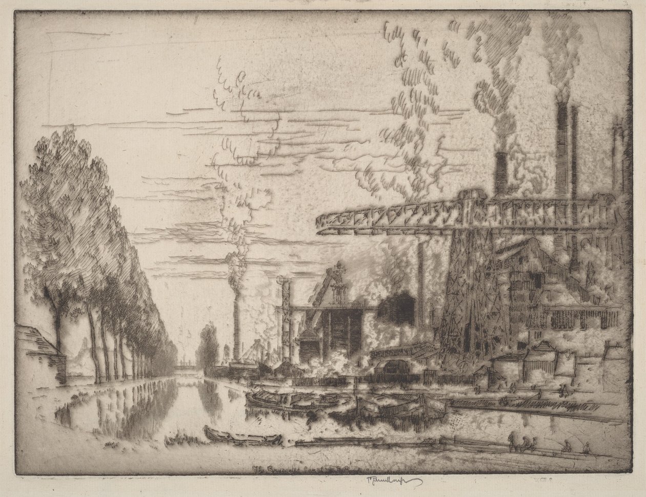 Il canale di Bruxelles, un Hobbema moderno da Joseph Pennell