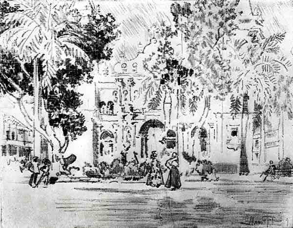 La Cattedrale, tavola XXVI da Il Canale di Panama di Joseph Pennell, 1912 da Joseph Pennell