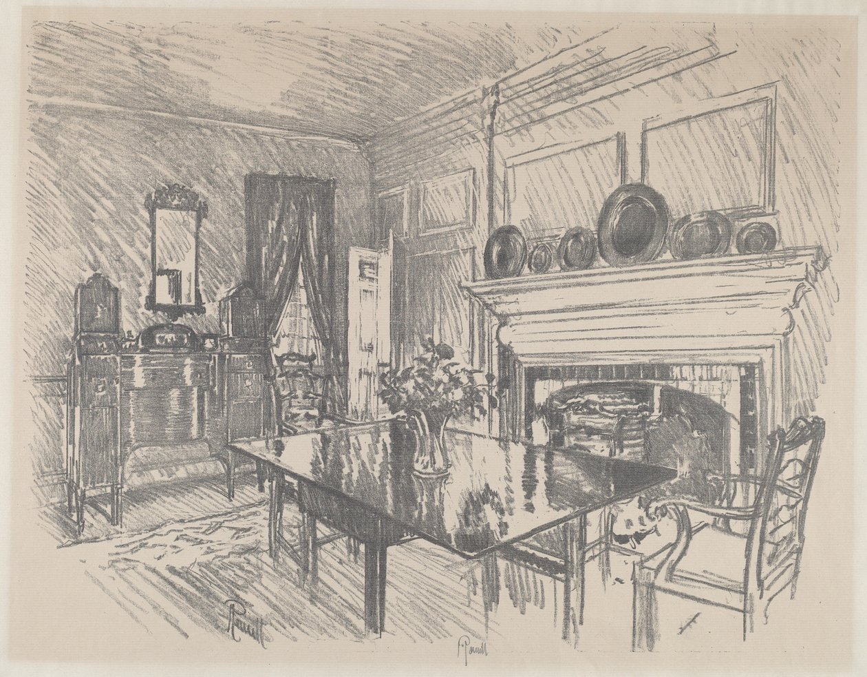 La sala da pranzo, Stenton da Joseph Pennell