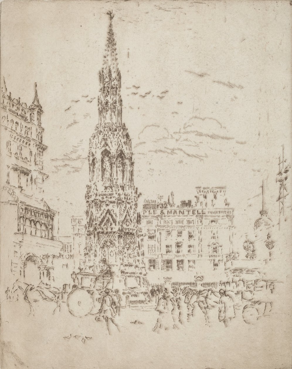 La Croce di Elinor, di fronte alla Stazione Ferroviaria di Charing Cross da Joseph Pennell