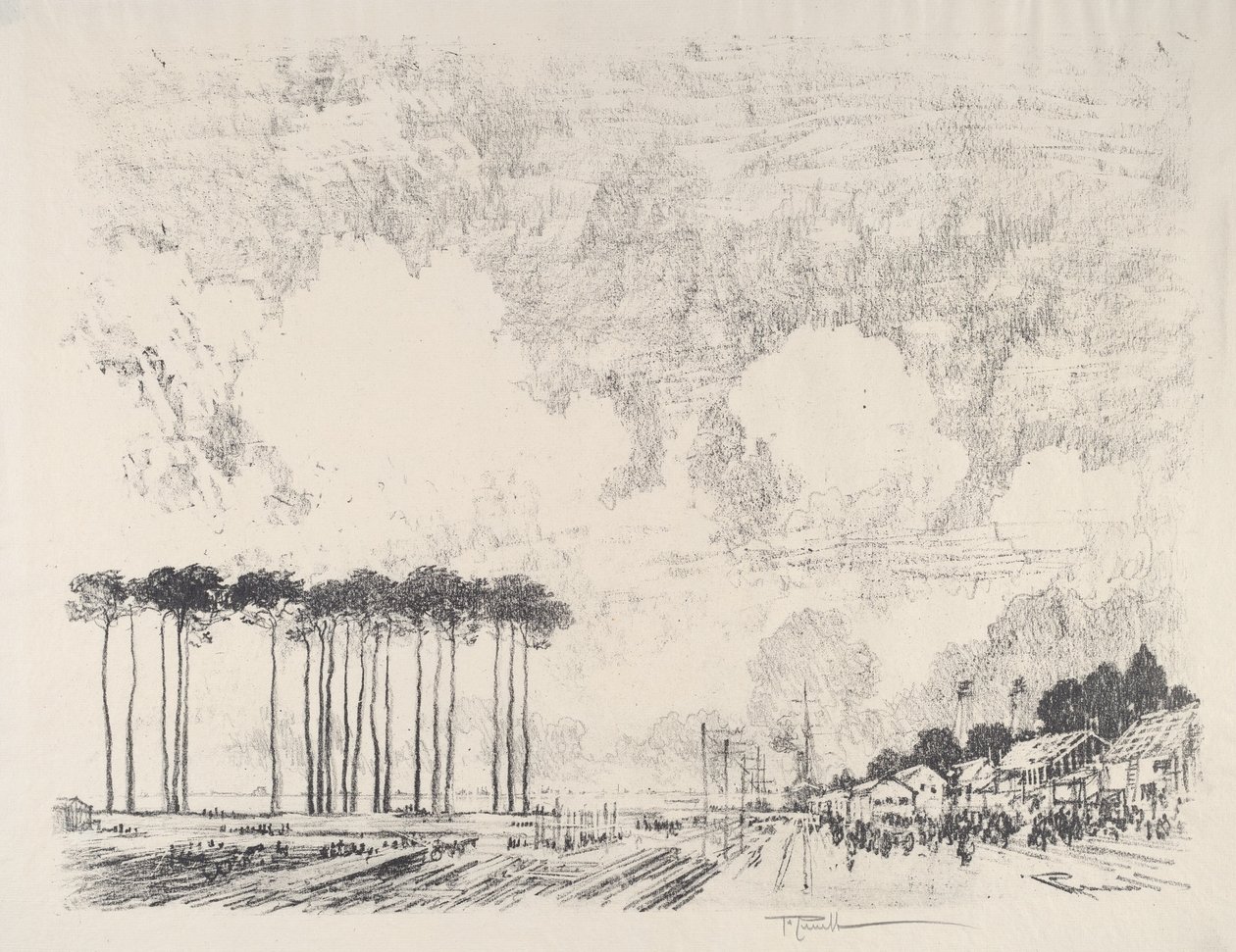 Il campo di imbarco, il boschetto classico da Joseph Pennell