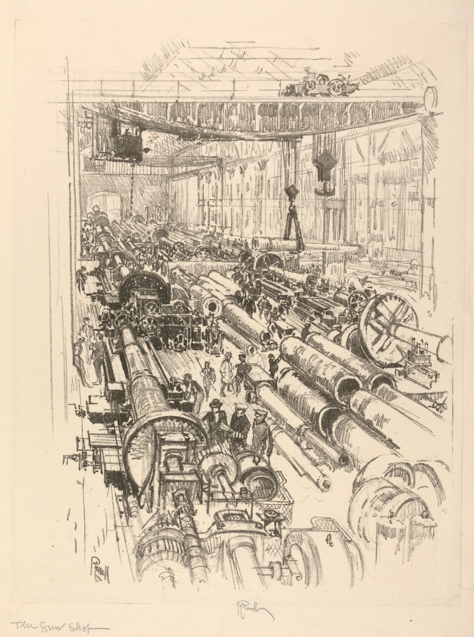 La Serie della Guerra Inglese: W. 441. Il Negozio di Armi da Joseph Pennell