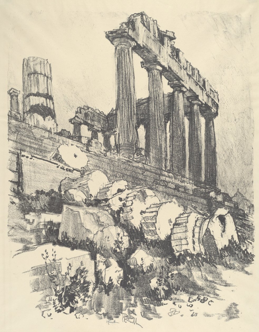 La colonna caduta, Atene da Joseph Pennell