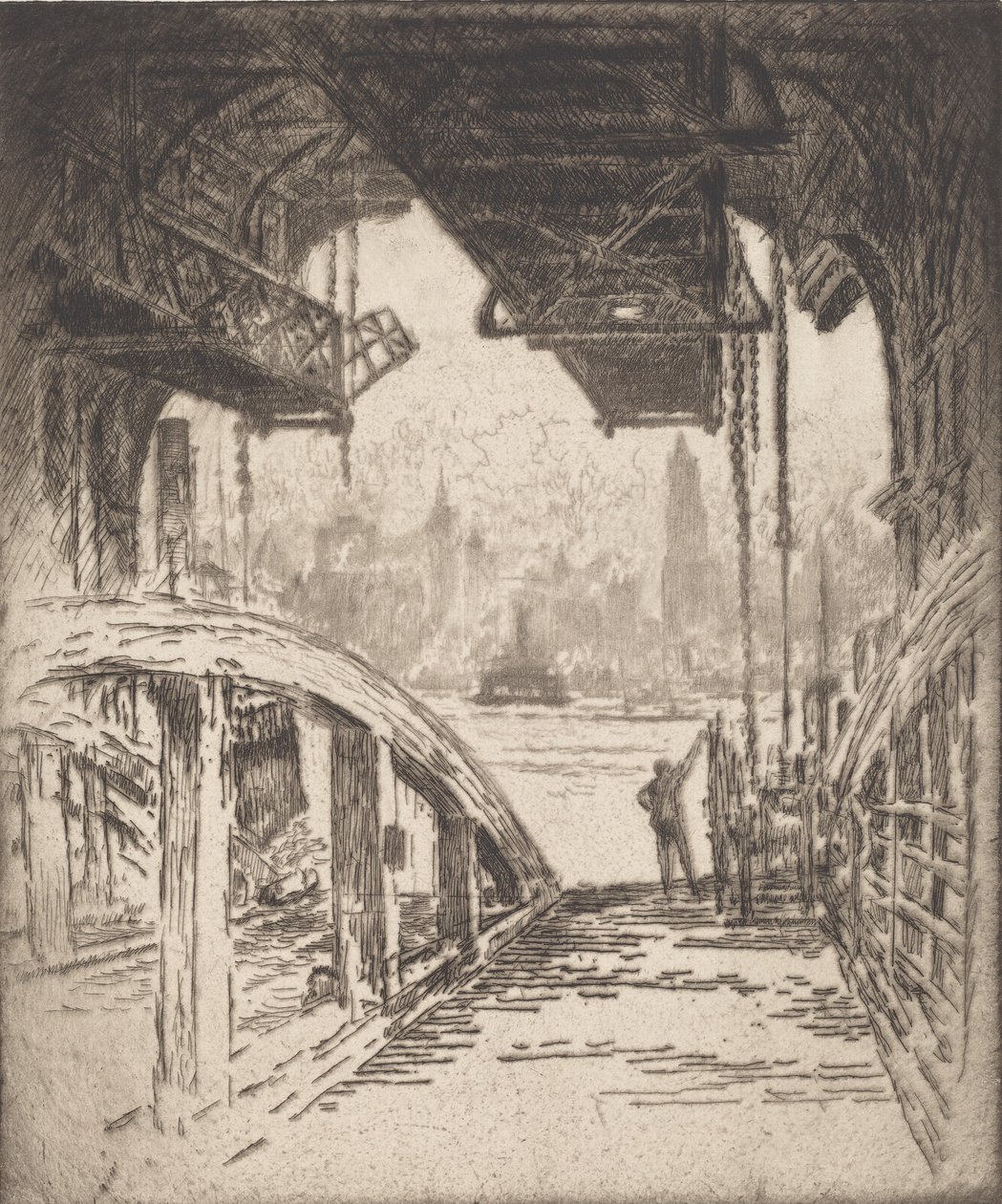 La Casa del Traghetto, 1919 da Joseph Pennell
