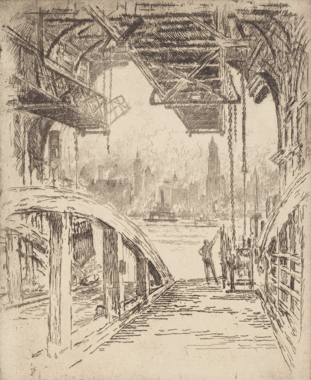 La casa del traghetto, 1919 da Joseph Pennell
