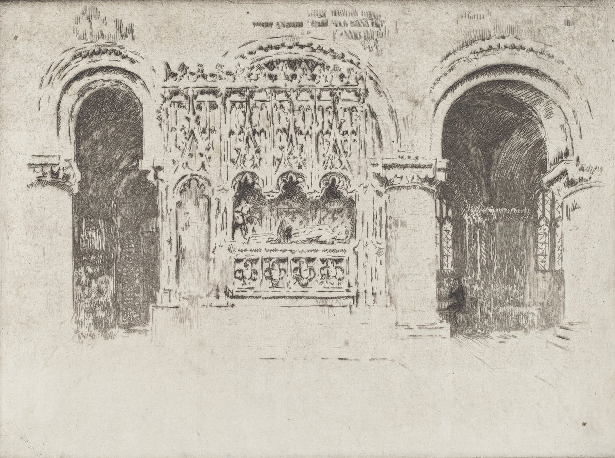 La tomba del fondatore, Chiesa di San Bartolomeo il Grande da Joseph Pennell